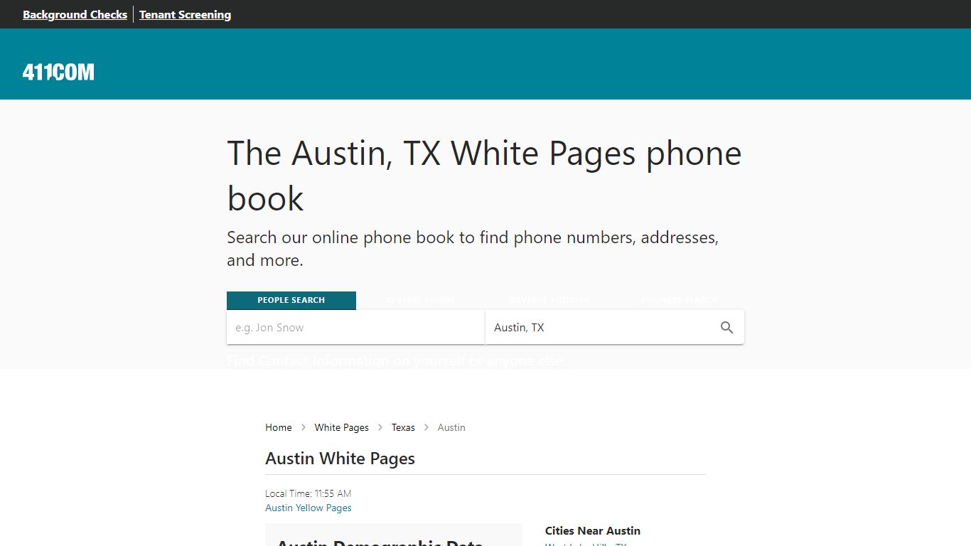 Austin White Pages - Phone Books in Texas (TX) | 411
